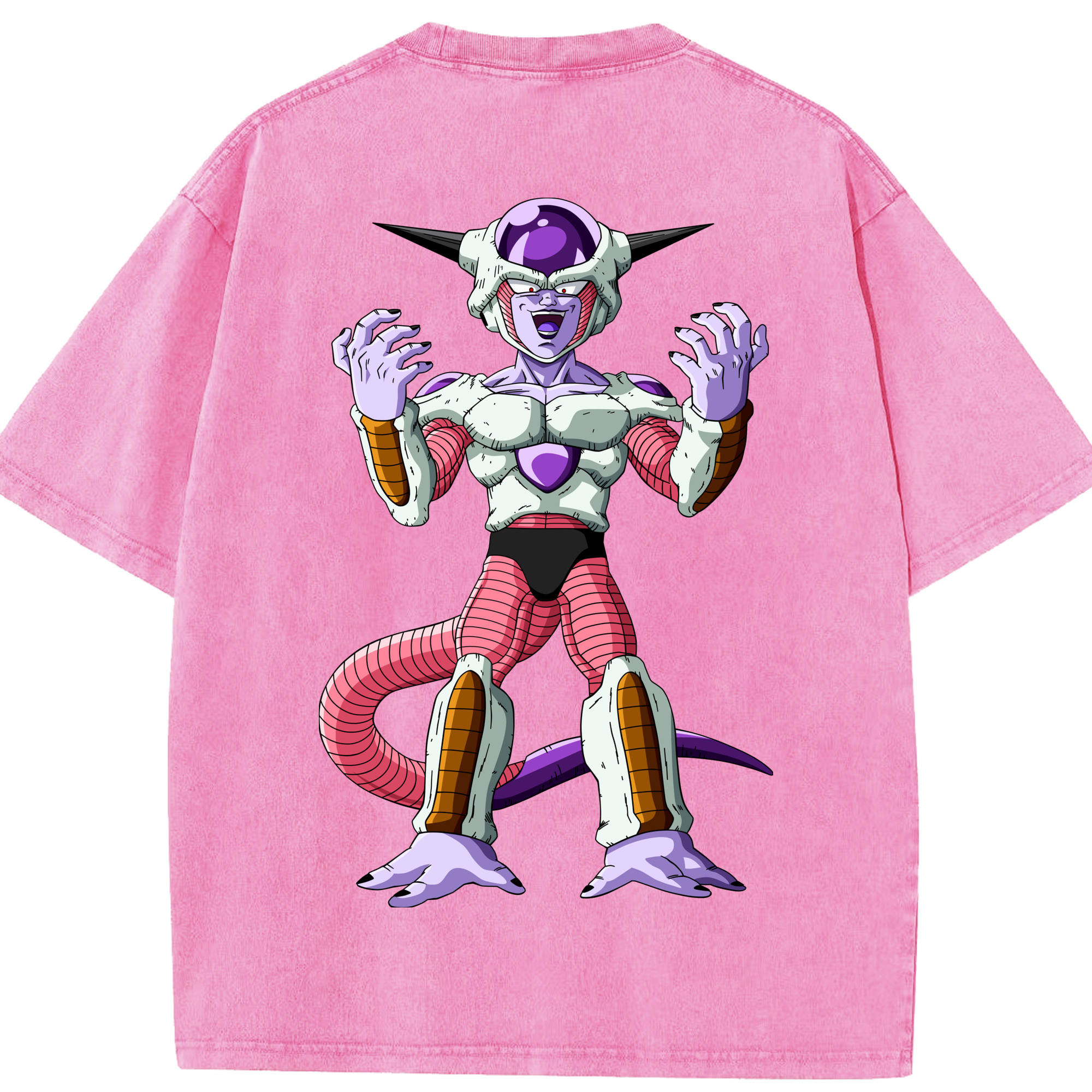 （画像用） ドラゴンボール フリーザ DRAGON BALL Frieza 綿100% ヴィンテージ風 半袖Tシャツ（背面プリント）